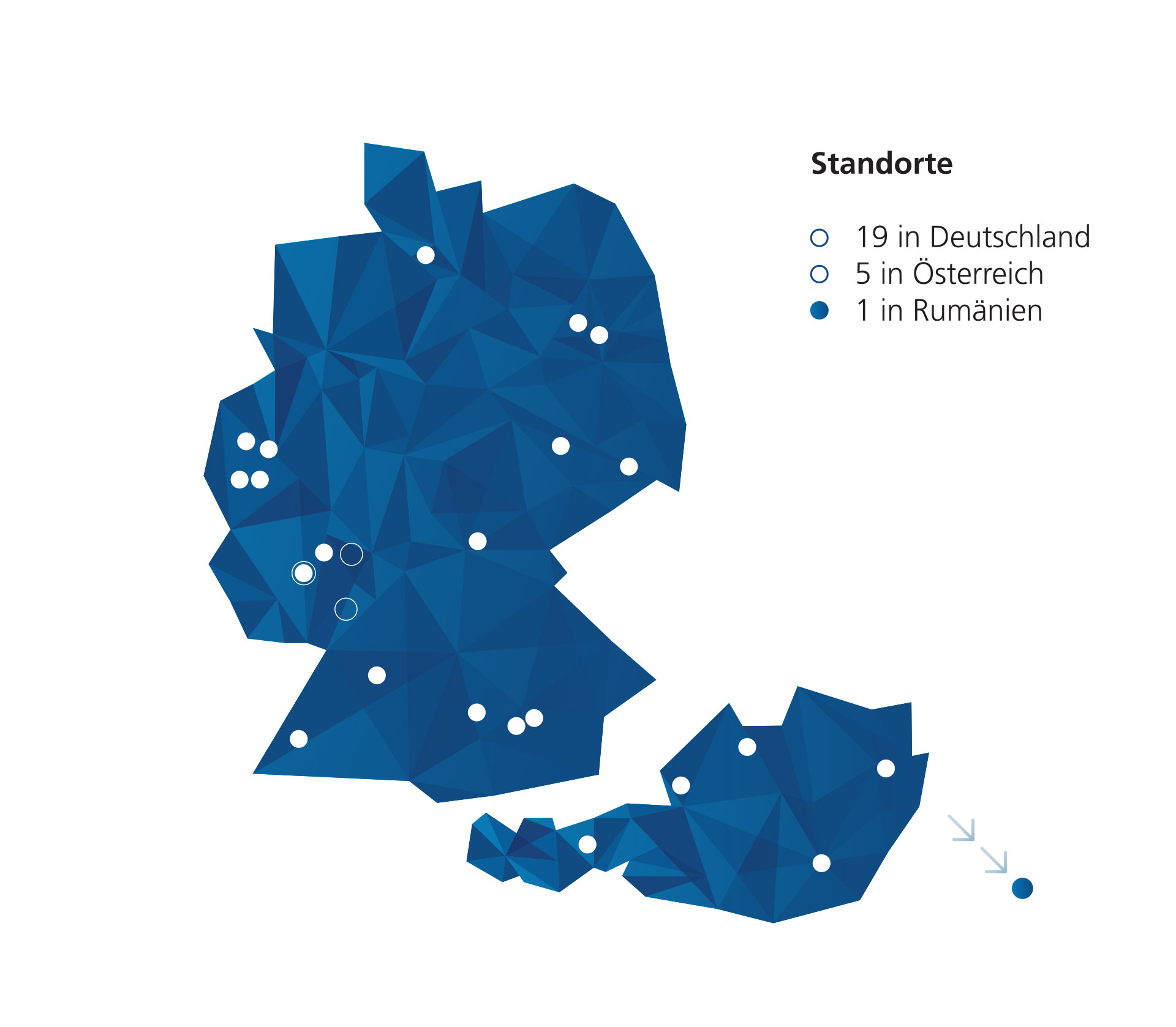 Medialine Standorte in Deutschland, Österreich und Rumänien